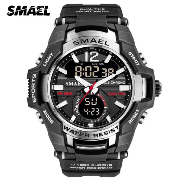 smael men's sport quartz watch men led digital 5atm waterproof sport watches man double display wristwatch relogio men, Slivery;brown
smael men's sport quartz watch men led digital 5atm waterproof sport watches man double display wristwatch relogio men, Slivery;brown