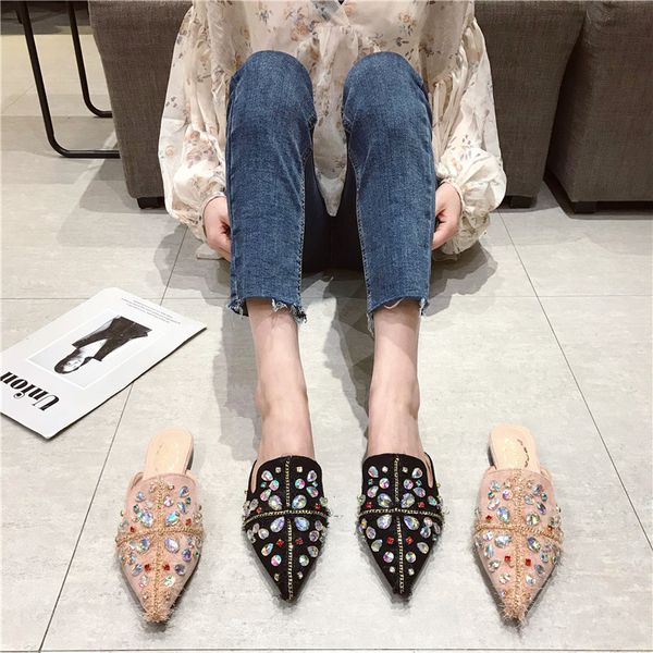 mules for women 2020 slippers casual fringe cover toe flat shoes female slides jelly flip flops pantofle luxury pointed glitter, Black
mules for women 2020 slippers casual fringe cover toe flat shoes female slides jelly flip flops pantofle luxury pointed glitter, Black