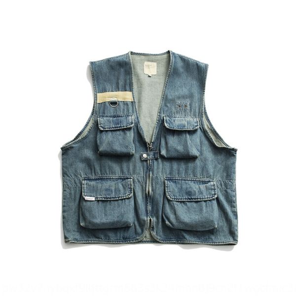 forn3 2019 autumn tooling vest american casual pocket loose trendy washed vest zipper zipper denim clothes for men, Black;white
forn3 2019 autumn tooling vest american casual pocket loose trendy washed vest zipper zipper denim clothes for men, Black;white