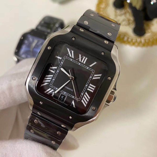men square watch geneva genuine stainless steel automatic movement fashion mens santo watches, Slivery;brown
men square watch geneva genuine stainless steel automatic movement fashion mens santo watches, Slivery;brown