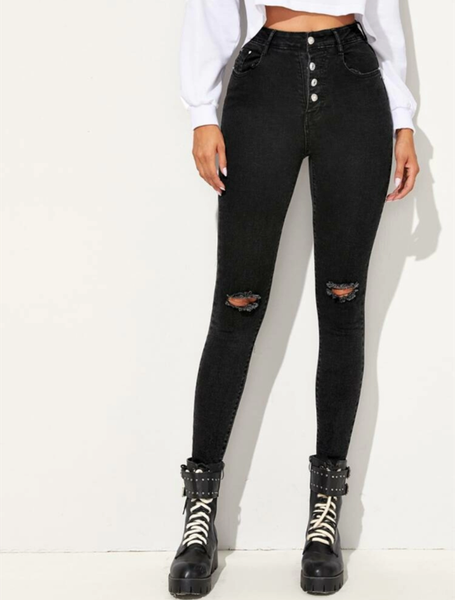 women's style european/american new elastic high waist breasted back drawstring denim feet pants pencil pants slim, Black;white
women's style european/american new elastic high waist breasted back drawstring denim feet pants pencil pants slim, Black;white