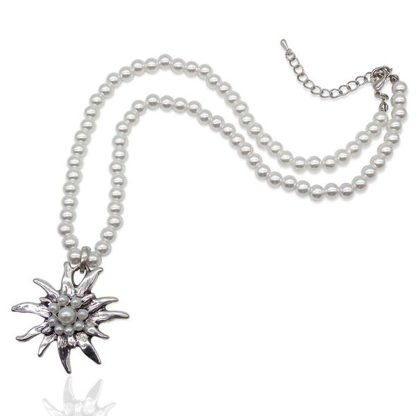 flower simulated pearl choker necklace vintage edelweiss necklace for women simple style handmade wedding party jewelry, Silver
flower simulated pearl choker necklace vintage edelweiss necklace for women simple style handmade wedding party jewelry, Silver