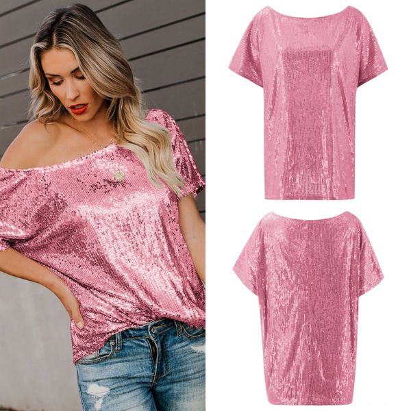 73jvz new women's short-sleeved solid color sequined shoulder 2329 new sequins sequins women's short-sleeved solid color sequined, White
73jvz new women's short-sleeved solid color sequined shoulder 2329 new sequins sequins women's short-sleeved solid color sequined, White