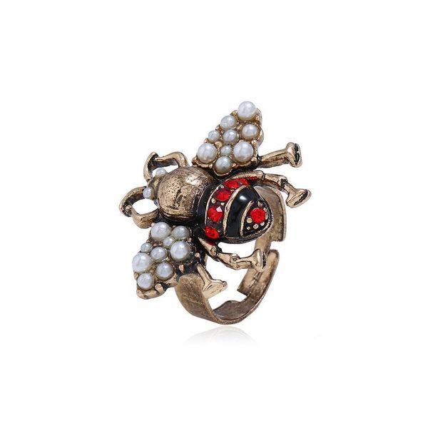 luxury bee open ring designer vintage bee pearl rhinestone finger wedding ring jewelry wedding accessories gift ing, Slivery;golden
luxury bee open ring designer vintage bee pearl rhinestone finger wedding ring jewelry wedding accessories gift ing, Slivery;golden