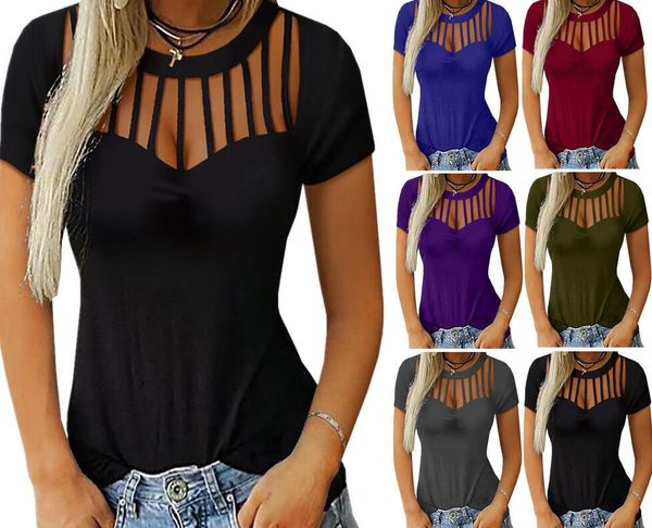women summer t shirt hollow short-sleeved t-shirt solid color round neck short sleeves pullover tees fashion design sale cz727, White
women summer t shirt hollow short-sleeved t-shirt solid color round neck short sleeves pullover tees fashion design sale cz727, White