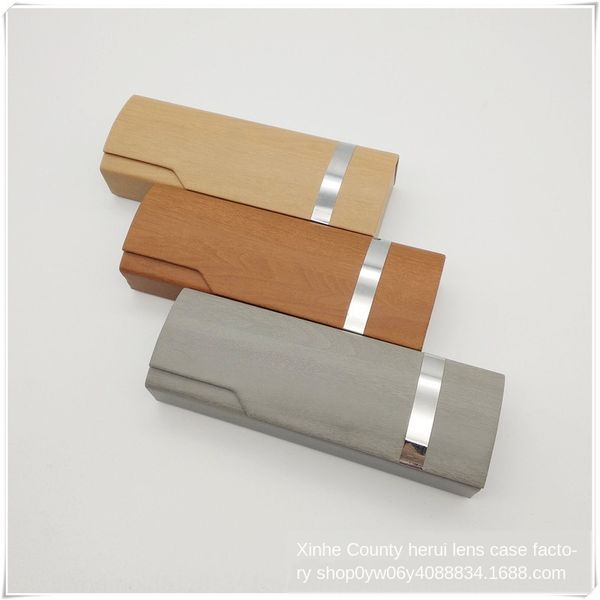 fashion square case case handmade glasses box steel bar high-grade wood grain glasses box, Blue
fashion square case case handmade glasses box steel bar high-grade wood grain glasses box, Blue