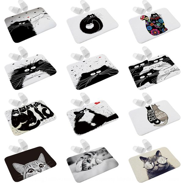 anti-slip cartoon animal black and non-slip non-slip mat white cat flannel printed mat
anti-slip cartoon animal black and non-slip non-slip mat white cat flannel printed mat