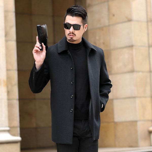 middle-aged men's large size woolen new mid-length windbreaker wool coat wool woolen windbreaker coat dad's clothes, Black
middle-aged men's large size woolen new mid-length windbreaker wool coat wool woolen windbreaker coat dad's clothes, Black