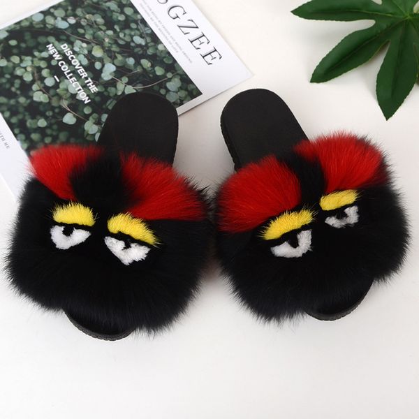 women's real rox fur slippers summer fur slippers women's flat bottom sandals cute plush fuzzy, Black
women's real rox fur slippers summer fur slippers women's flat bottom sandals cute plush fuzzy, Black
