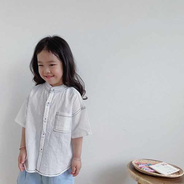 tckids 2020s 5/25 summer style neutral car line design shirt stand collar short sleeve shirt, White;black
tckids 2020s 5/25 summer style neutral car line design shirt stand collar short sleeve shirt, White;black