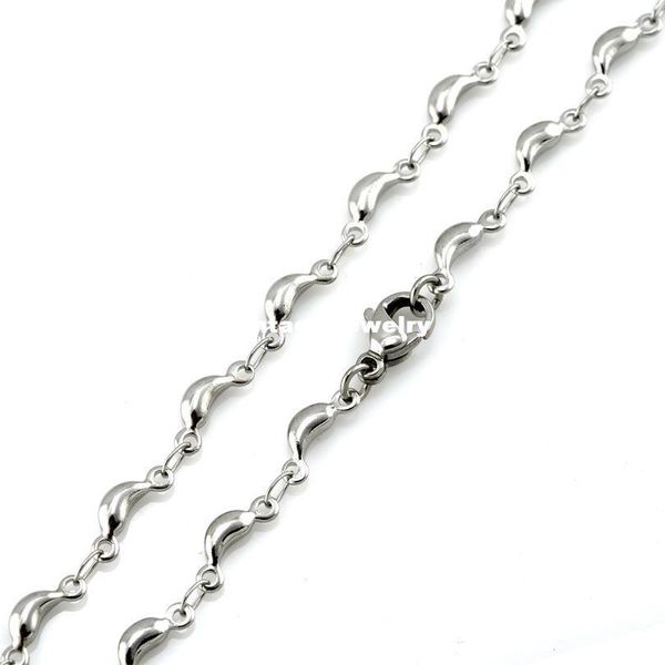 factory wholesale 316l stainless steel women's small handmade moon shape linked chain necklace (16"-22" inches, Silver
factory wholesale 316l stainless steel women's small handmade moon shape linked chain necklace (16"-22" inches, Silver