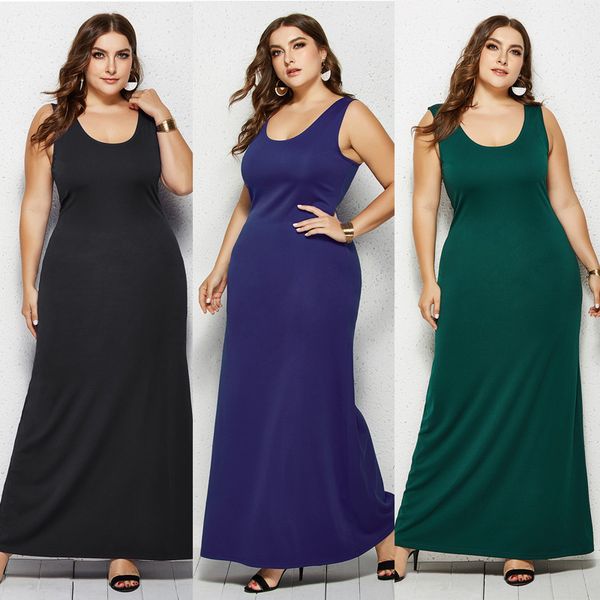 large size 5xl summer women tank dress casual o neck sleeveless slim long dress loose solid beach ladies party a-line dress, Black;gray
large size 5xl summer women tank dress casual o neck sleeveless slim long dress loose solid beach ladies party a-line dress, Black;gray
