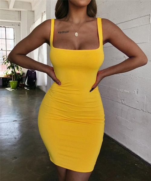 spaghetti strap bodycon dress summer yellow neon green black orange elegant sleeveless mini short dress women 2020, Black;gray
spaghetti strap bodycon dress summer yellow neon green black orange elegant sleeveless mini short dress women 2020, Black;gray