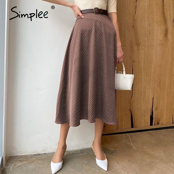 simplee autumn loose a-line midi skirt high waist polka dot holiday female bottom skirts vintage brown ladies office skirts, Black
simplee autumn loose a-line midi skirt high waist polka dot holiday female bottom skirts vintage brown ladies office skirts, Black