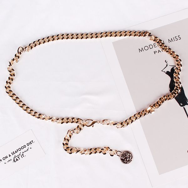 personalized metal chain ins decorative hollow waist chain women's silver belt, Black;brown 
personalized metal chain ins decorative hollow waist chain women's silver belt, Black;brown