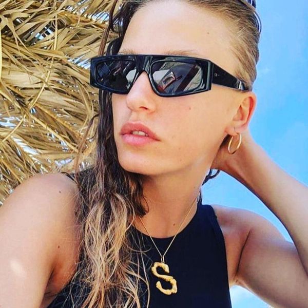 luxury power brand designer sunglasses women fashion little square simple popular eyewear uv400 lens plated frame oculos 2020, White;black 
luxury power brand designer sunglasses women fashion little square simple popular eyewear uv400 lens plated frame oculos 2020, White;black