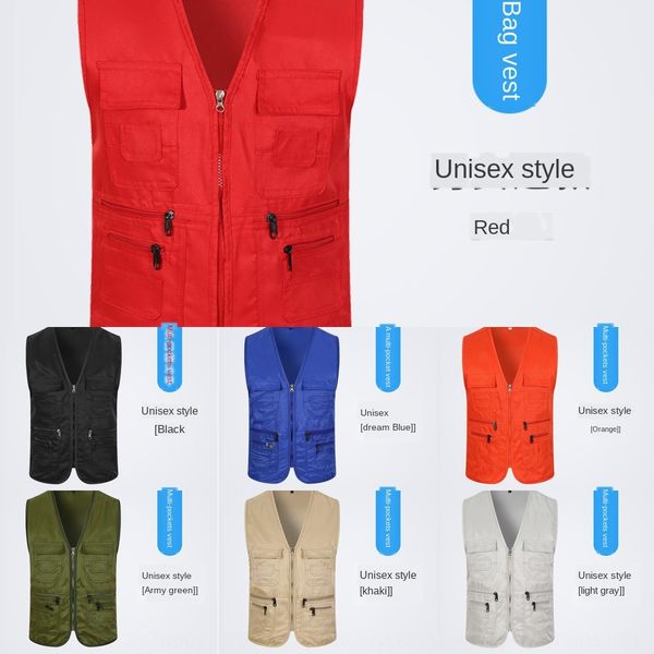 outdoor multi-pocket men's volunteer vest waistcoat waistcoat volunteer advertisement small reporter pgraphy vest printing, Black;white
outdoor multi-pocket men's volunteer vest waistcoat waistcoat volunteer advertisement small reporter pgraphy vest printing, Black;white