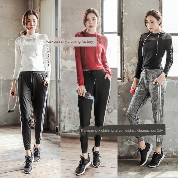 kaixuan yoga women's silk and silk autumn fitness suit three-piece running quick-drying sports suit new fashion, White;black
kaixuan yoga women's silk and silk autumn fitness suit three-piece running quick-drying sports suit new fashion, White;black