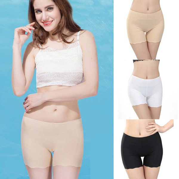 women summer casual boyshort anti curl tight washable seamless high waist ice silk underwear safety short pant, Black
women summer casual boyshort anti curl tight washable seamless high waist ice silk underwear safety short pant, Black