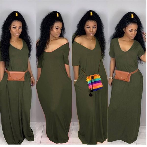 pure color women maxi dresses fashion summer pullvoer short sleeve womens dresses womens clothing, Black;gray
pure color women maxi dresses fashion summer pullvoer short sleeve womens dresses womens clothing, Black;gray