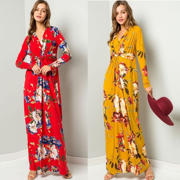 2020 dress women autumn casual party dresses print korean fashion long sleeve v-neck maxi dress red yellow club vestidos
2020 dress women autumn casual party dresses print korean fashion long sleeve v-neck maxi dress red yellow club vestidos