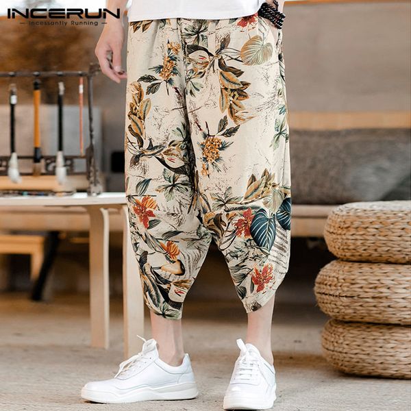 retro printed men pants casual joggers loose streetwear elastic waist harem pants cotton calf length trousers men s-5xl incerun, Black
retro printed men pants casual joggers loose streetwear elastic waist harem pants cotton calf length trousers men s-5xl incerun, Black