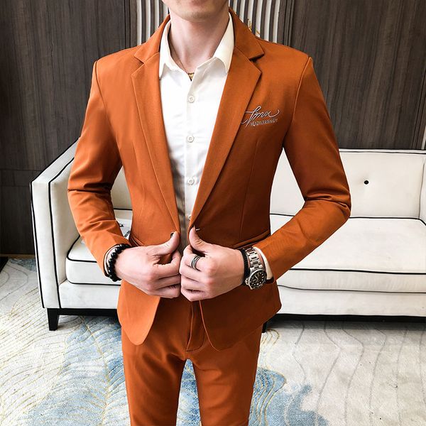 men's suits & blazers embroidered 2-piece men suit business tuxedos traje novio 2021 tuxedo korean slim bridegroom wedding dress britis, White;black
men's suits & blazers embroidered 2-piece men suit business tuxedos traje novio 2021 tuxedo korean slim bridegroom wedding dress britis, White;black