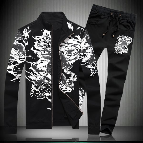 men's tracksuits creative ink dragon pattern printing luxury jacket and pants sets arrival quality cotton fashion boutique suits -5xl, Gray
men's tracksuits creative ink dragon pattern printing luxury jacket and pants sets arrival quality cotton fashion boutique suits -5xl, Gray
