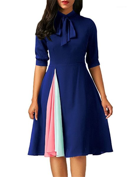 o-neck summer autumn womens designer dresses patchwork half sleeve womens dresses slim big swing contrast color bow belt, Black;gray
o-neck summer autumn womens designer dresses patchwork half sleeve womens dresses slim big swing contrast color bow belt, Black;gray