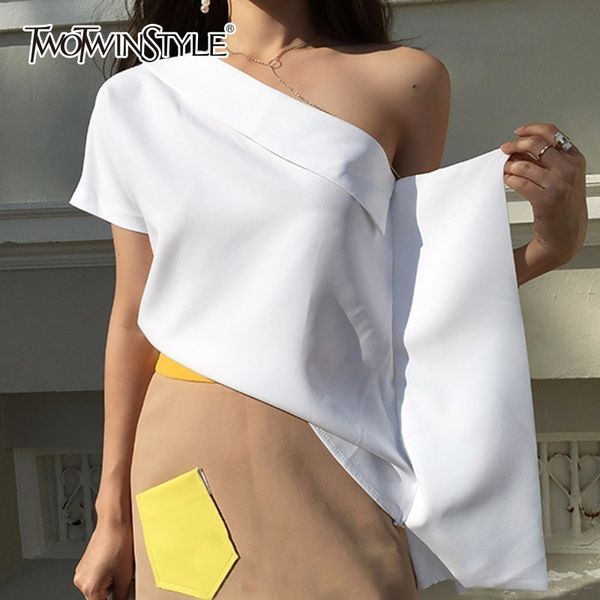 galcaur off shoulder t shirt female ruffles irregular collar asymmetric short pullover for women fashion new clothing, White
galcaur off shoulder t shirt female ruffles irregular collar asymmetric short pullover for women fashion new clothing, White