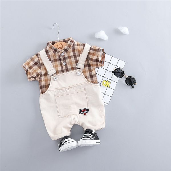 fashion summer toddler infant clothing baby girls boys clothes sets plaid shirt bib pants 2pcs/sets kids children costume suits, White
fashion summer toddler infant clothing baby girls boys clothes sets plaid shirt bib pants 2pcs/sets kids children costume suits, White