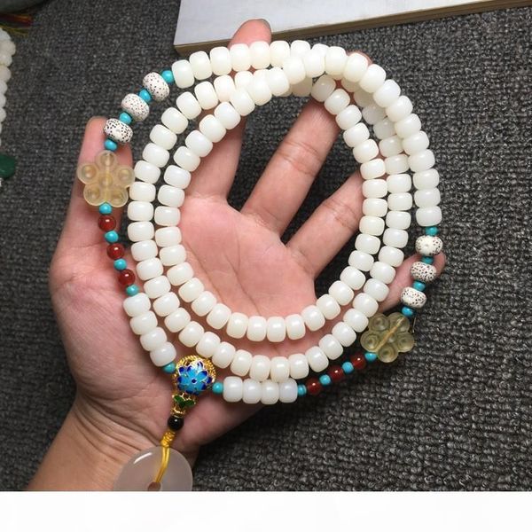 

aqua terra ясперс hand knotted ожерелье 108 мала ожерелье из бисера кисточкой ожерелья йога мала медитация jewelry prayer ожерелья c18120301, Silver