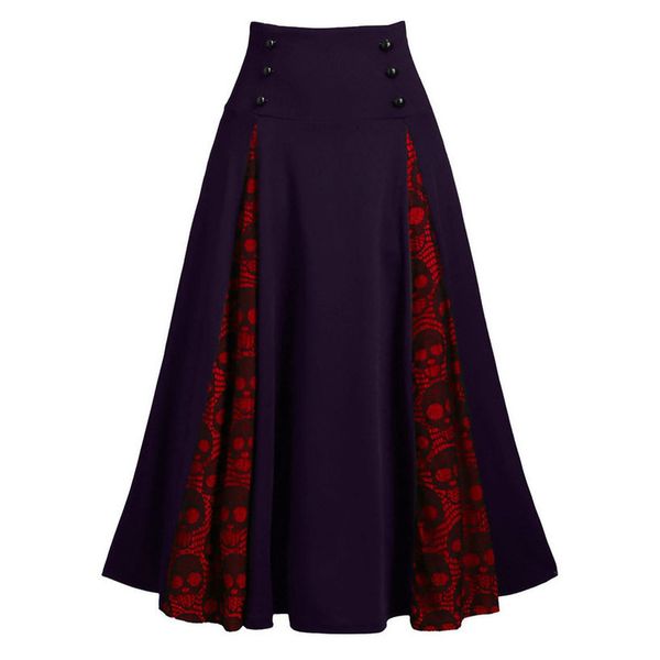 women gothic skirt button lace punk pleated party skirts waist ruffles skirts skull print high waist feminino long skirts 2020 new, Black
women gothic skirt button lace punk pleated party skirts waist ruffles skirts skull print high waist feminino long skirts 2020 new, Black
