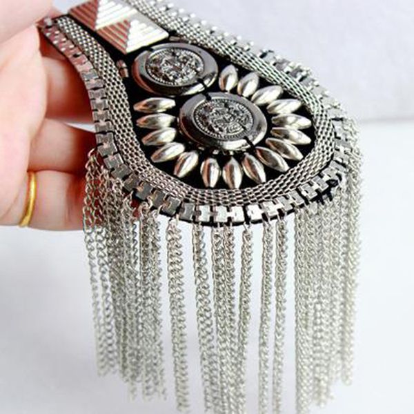 british style brooch small suit shoulder strap multi tassel rivet epaulet epaulette shirt singer compere stage jewelry, Gray
british style brooch small suit shoulder strap multi tassel rivet epaulet epaulette shirt singer compere stage jewelry, Gray