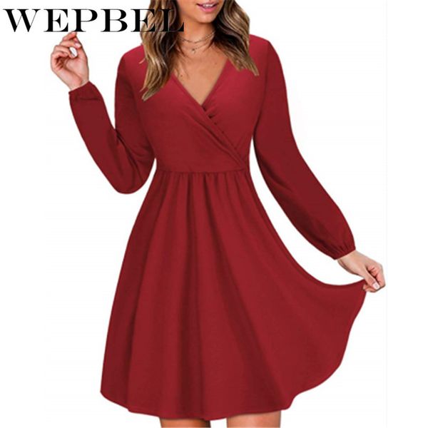 wepbel autumn and winter women's slim v neck solid color ruched dress elegant long sleeved dress, Black;gray
wepbel autumn and winter women's slim v neck solid color ruched dress elegant long sleeved dress, Black;gray