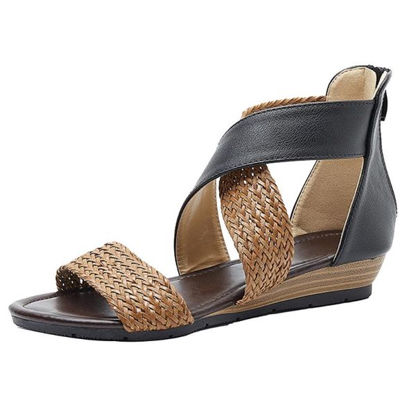 женщины сандалии open toe лодыжки ремень casual daily soft подошва vintage summer street стро плетеный zipper клин пляж моды, Black
женщины сандалии open toe лодыжки ремень casual daily soft подошва vintage summer street стро плетеный zipper клин пляж моды, Black