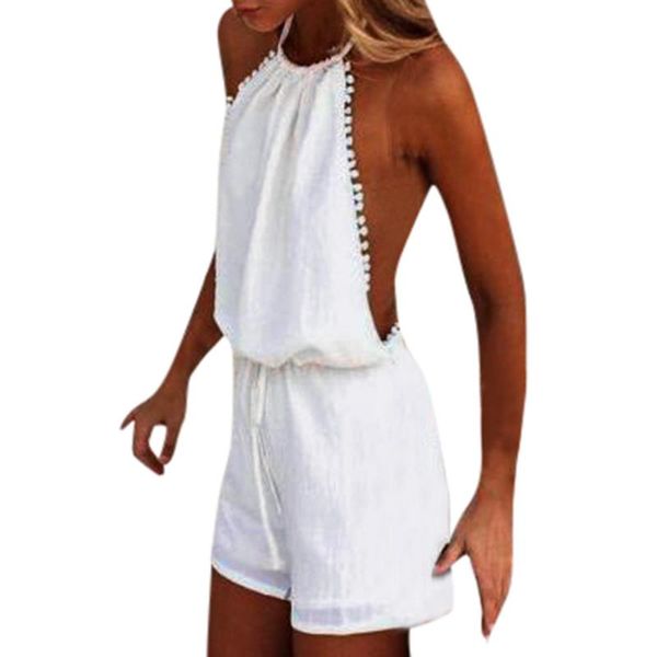 chamsgend women's halter mini jumpsuit shorts jumpsuit summer beach casual fashion loose shorts, White;black
chamsgend women's halter mini jumpsuit shorts jumpsuit summer beach casual fashion loose shorts, White;black