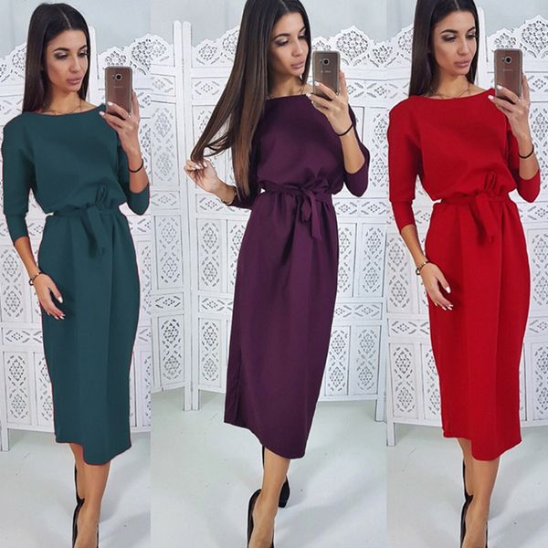 casual dresses solid autumn winter straight backless v-neck vintage dress a-line three quarter sleeve halter office lady with sashes, Black;gray
casual dresses solid autumn winter straight backless v-neck vintage dress a-line three quarter sleeve halter office lady with sashes, Black;gray