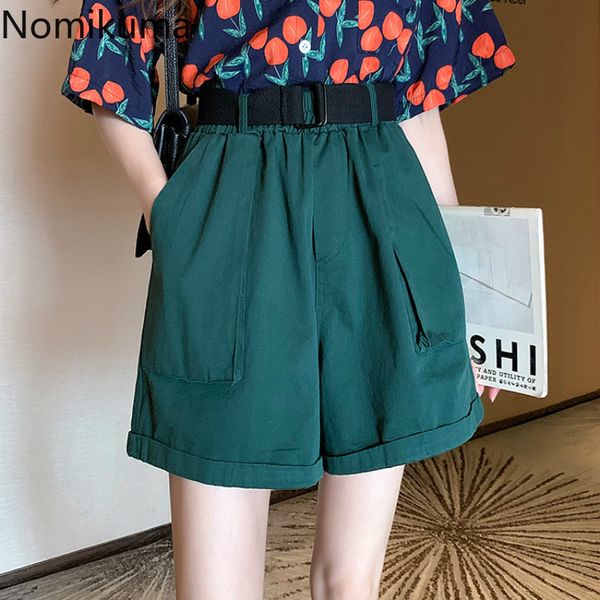 women's shorts nomikuma korean style high waist solid color pockets casual loose cargo short pants women fashion streetwear 3c071, White;black
women's shorts nomikuma korean style high waist solid color pockets casual loose cargo short pants women fashion streetwear 3c071, White;black