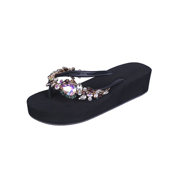 bohemian rhinestone sandals women summer non-slip clip toe flip flops wedges slippers beach shoes, Black
bohemian rhinestone sandals women summer non-slip clip toe flip flops wedges slippers beach shoes, Black