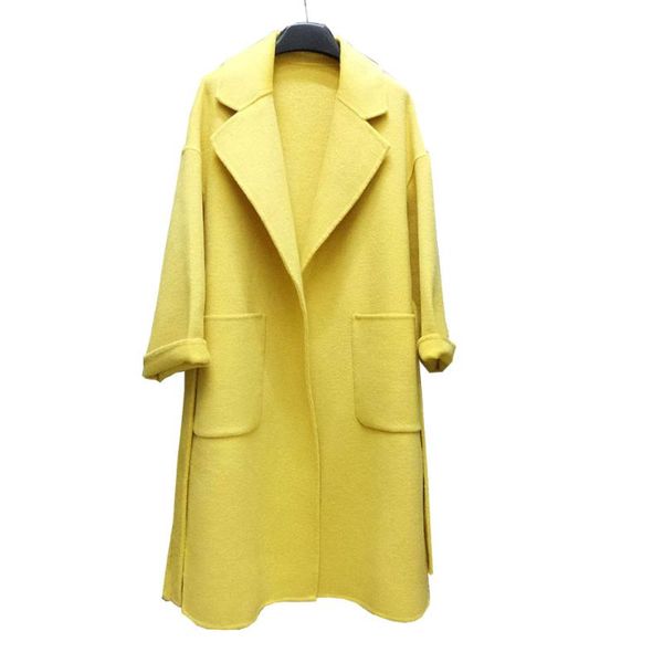 2020 turn down collar women wool coat loose style oversize women woolen long coat winter wool jacket casaco feminino, Black
2020 turn down collar women wool coat loose style oversize women woolen long coat winter wool jacket casaco feminino, Black