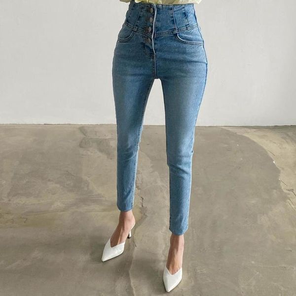 bornladies autumn vintage single-breasted women denim jeans 2020 high waist stretch pants capris female streetwear jeans pants, Blue
bornladies autumn vintage single-breasted women denim jeans 2020 high waist stretch pants capris female streetwear jeans pants, Blue