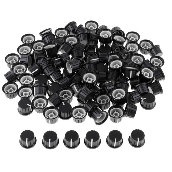 100 pieces insert shaft plastic potentiometer rotary knob pots