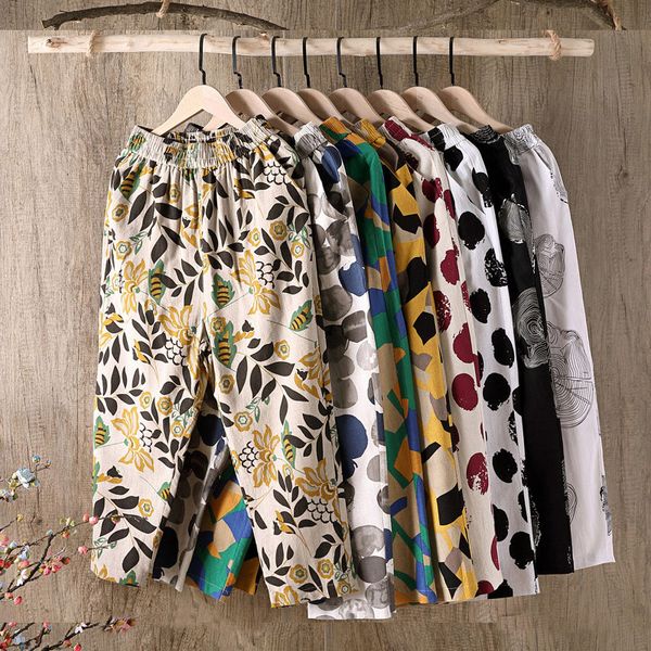 womens summer harem pants casual printed cotton linen solid elastic waist harem trousers soft for female ladys, Black;white
womens summer harem pants casual printed cotton linen solid elastic waist harem trousers soft for female ladys, Black;white
