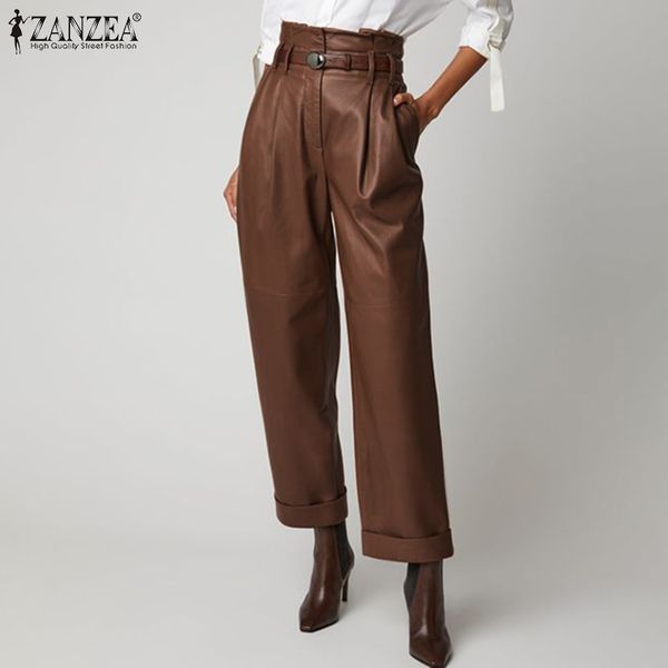 women's wide leg trousers zanzea 2020 fashion pu leather pants casual button zip long pantalon female black turnip oversized, Black;white
women's wide leg trousers zanzea 2020 fashion pu leather pants casual button zip long pantalon female black turnip oversized, Black;white