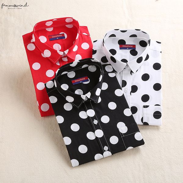 women polka dot spring autumn blouses long sleeve cotton womens shirt turn down collar blusa causal shirts office, White
women polka dot spring autumn blouses long sleeve cotton womens shirt turn down collar blusa causal shirts office, White