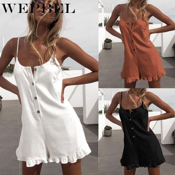wepbel cute ruffle sling beach romper overalls ladies casual cotton strap jumpsuit womens summer shorts, Black;white
wepbel cute ruffle sling beach romper overalls ladies casual cotton strap jumpsuit womens summer shorts, Black;white