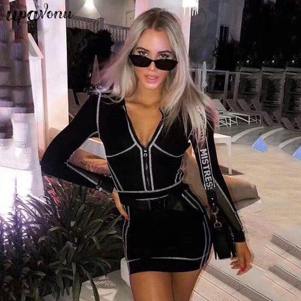 party new bandage women's mini dress 2020 autumn black and white stitching long-sleeved mesh bandage dress bodycon rayon, Black;gray
party new bandage women's mini dress 2020 autumn black and white stitching long-sleeved mesh bandage dress bodycon rayon, Black;gray