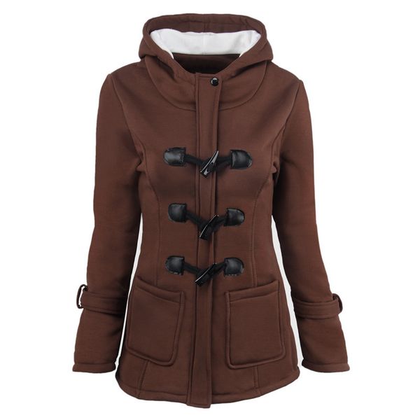 2020 european and american womens autumn and winter new horn buckle coat women thick hooded blended jacket cotton-padded jacket women, Black;brown
2020 european and american womens autumn and winter new horn buckle coat women thick hooded blended jacket cotton-padded jacket women, Black;brown