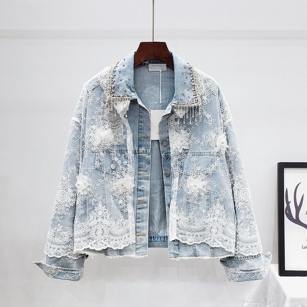 streetwear style lace patchwork denim jacket for women fashion stitching diamond tassel jeans jacket coat female loose outerwear, Black;brown
streetwear style lace patchwork denim jacket for women fashion stitching diamond tassel jeans jacket coat female loose outerwear, Black;brown